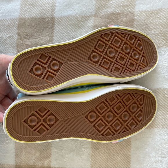 7.5 Colorful Pro Keds Blue and Yellow High-Top Sneakers - Picture 2 of 7